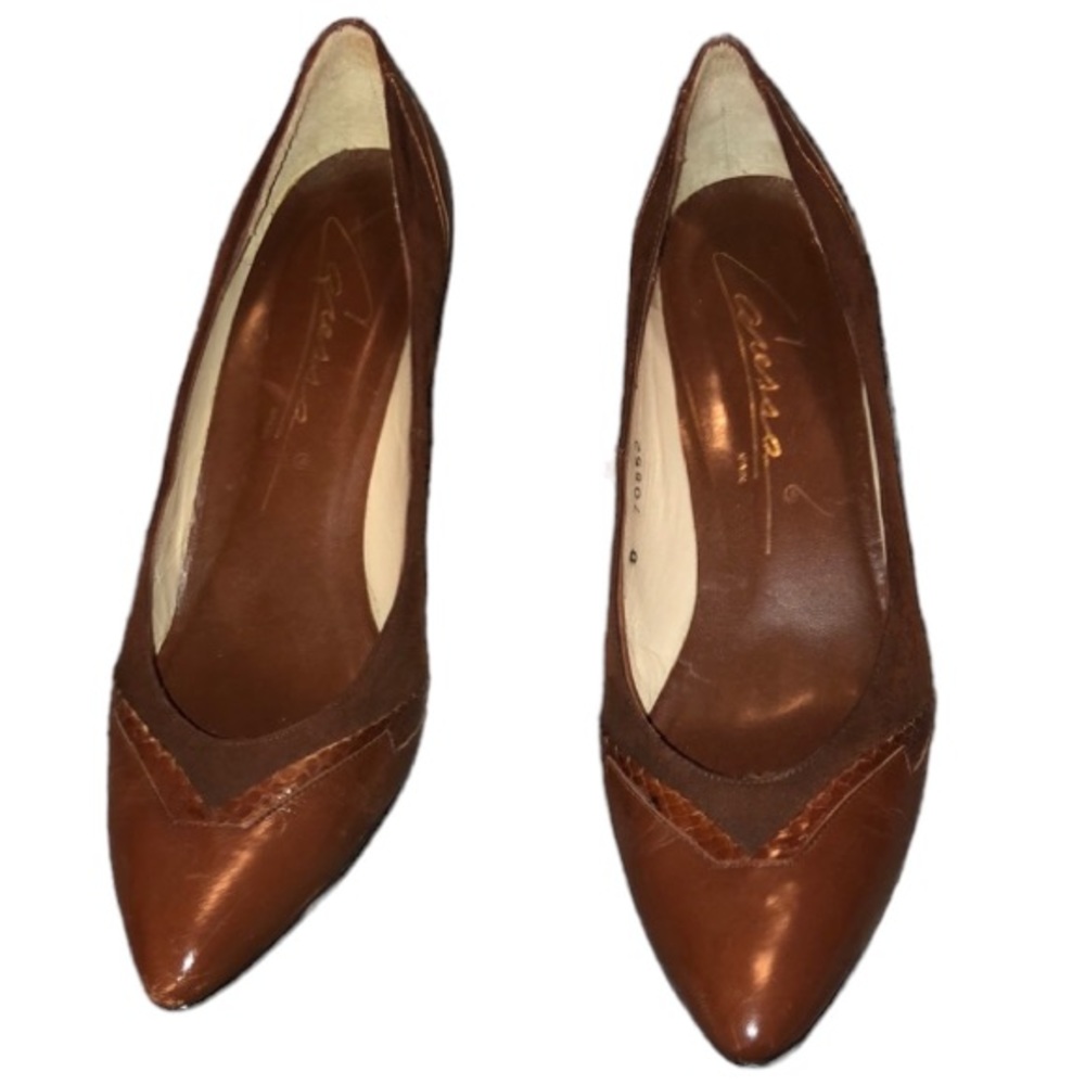 Vintage Caressa suede/leather heels from Spain